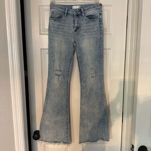 Stylish Light Blue Flare Jeans